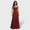 Damen Partykleid Lena – Lang, Floralprint, offener Rücken
