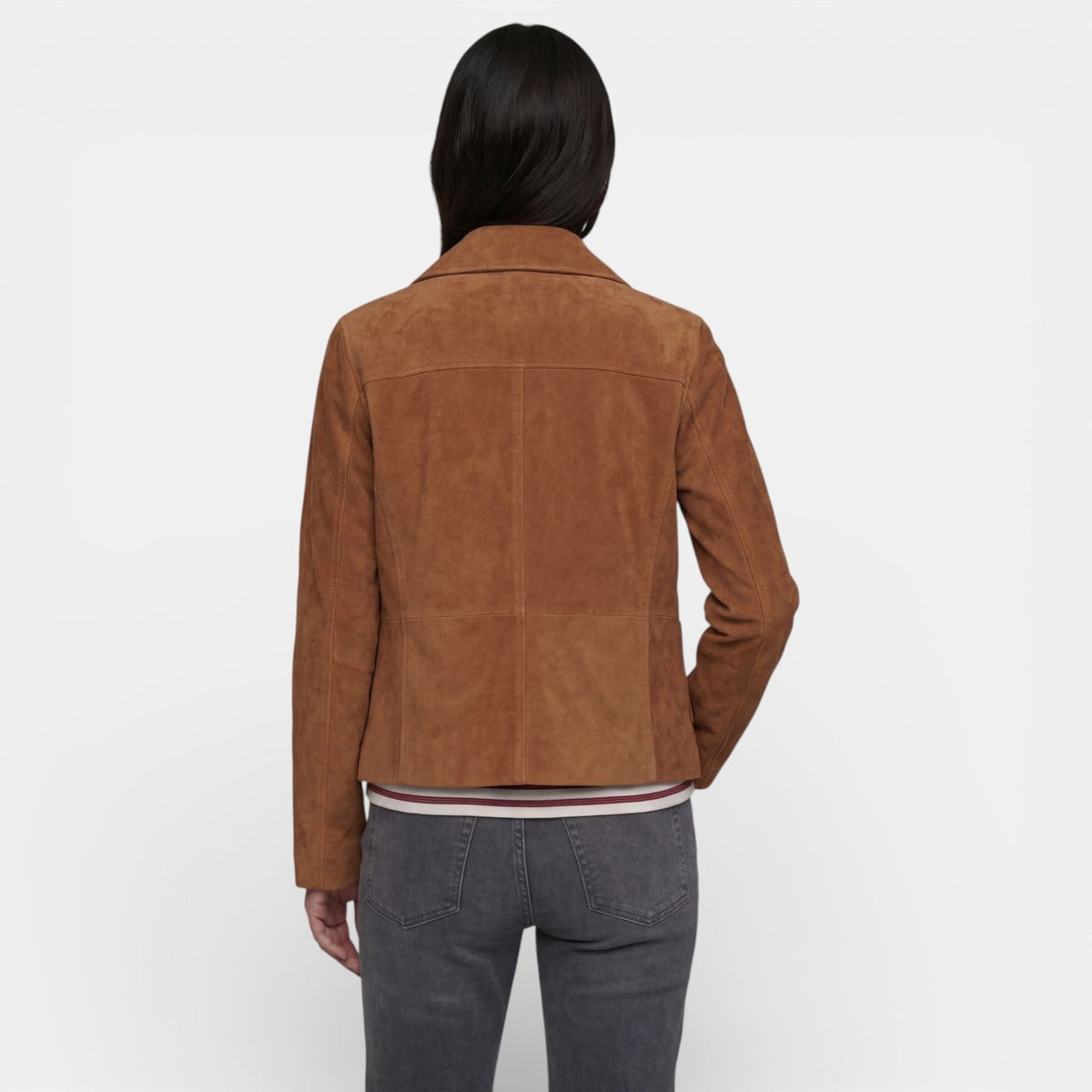 Damen Wildlederjacke Greta – Braun, Weiches Leder, Übergangsjacke