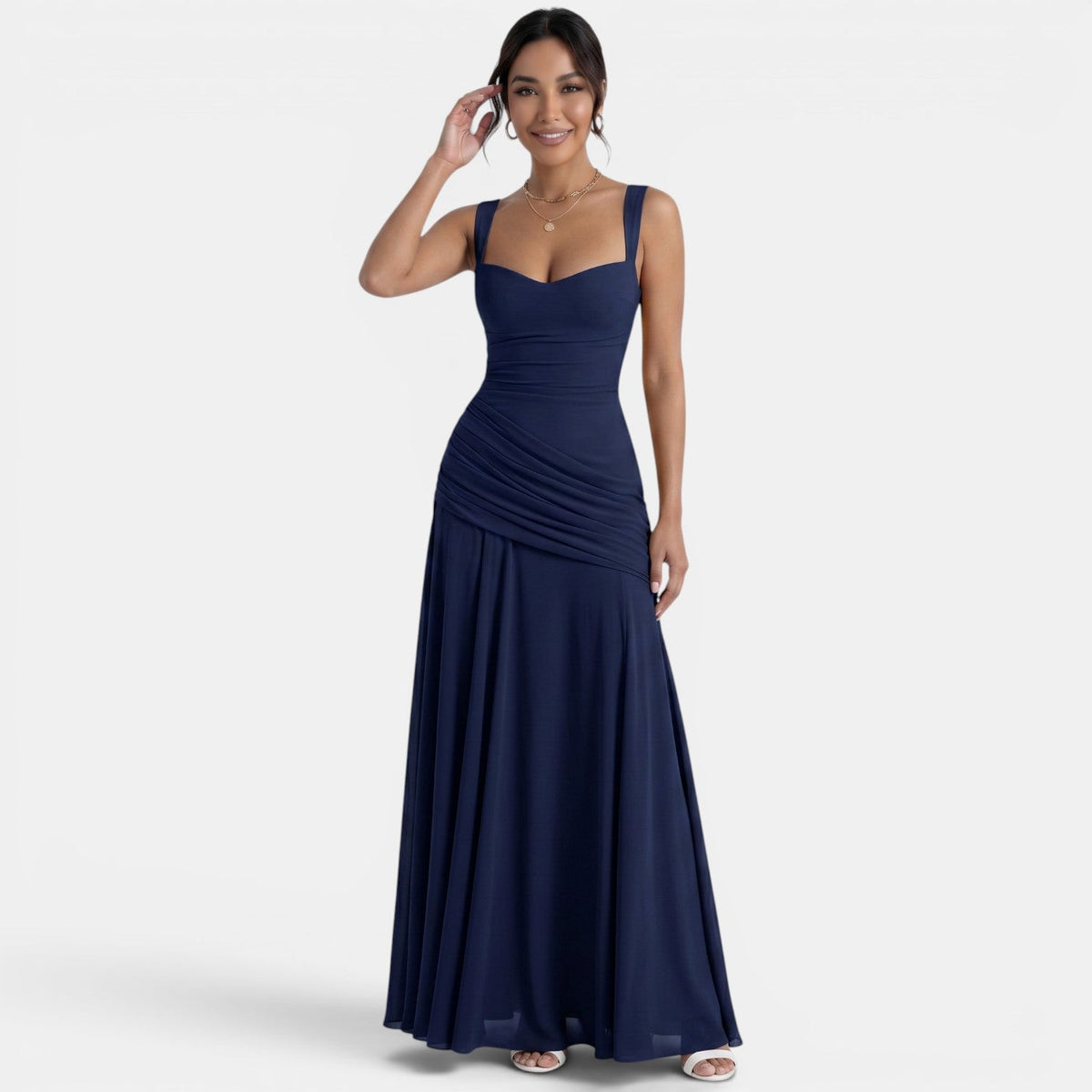 Damen Abendkleid lang Emma – Eleganter Etuischnitt in Gelb