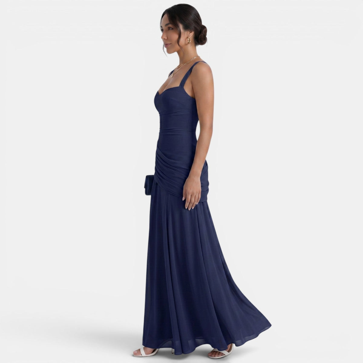 Damen Abendkleid lang Emma – Eleganter Etuischnitt in Gelb