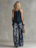 Damen Hochzeitsgastanzug Lena – Volant-Neckholder mit Palazzohose