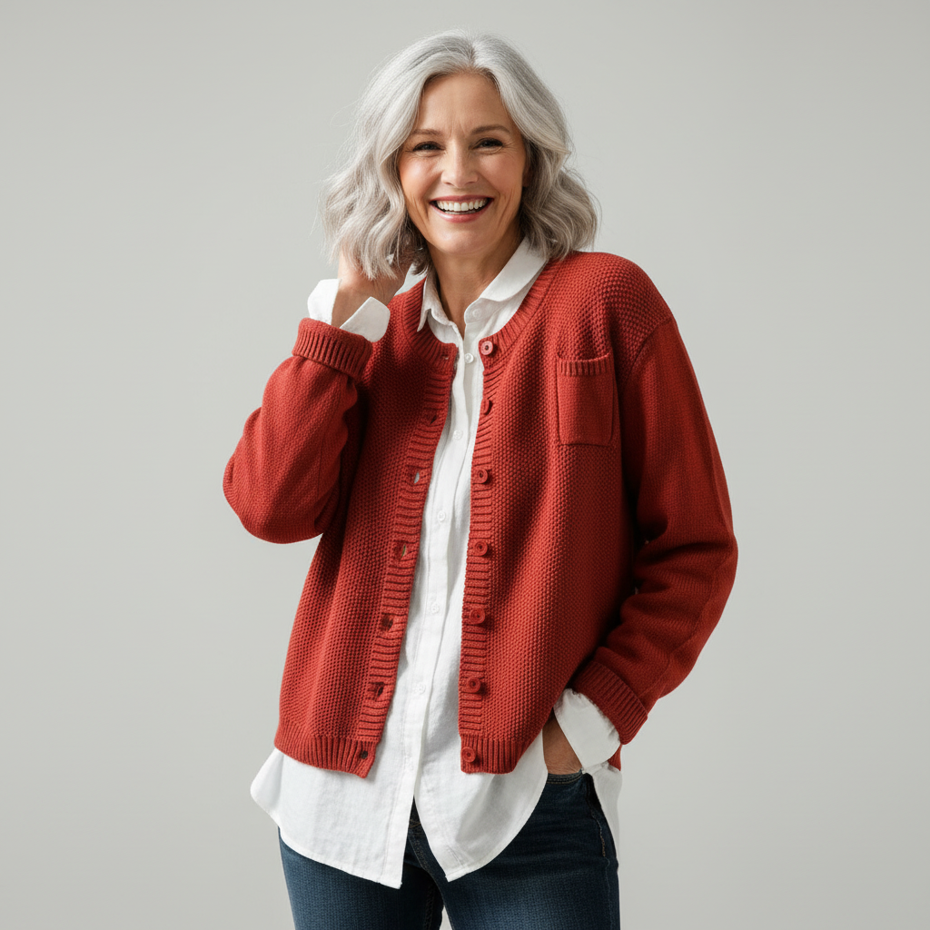 Damen Strickjacke Marlene – Gemütliches Strickmaterial, umhüllend
