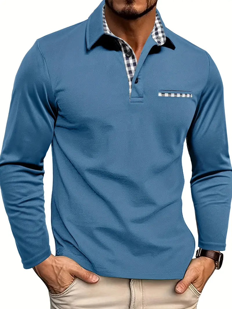 Herren Polo Langarm Paul – Baumwolle, taillierter Schnitt