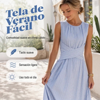 Damen Kleid Sophie – Gestreift mit Wickelgürtel, fließend