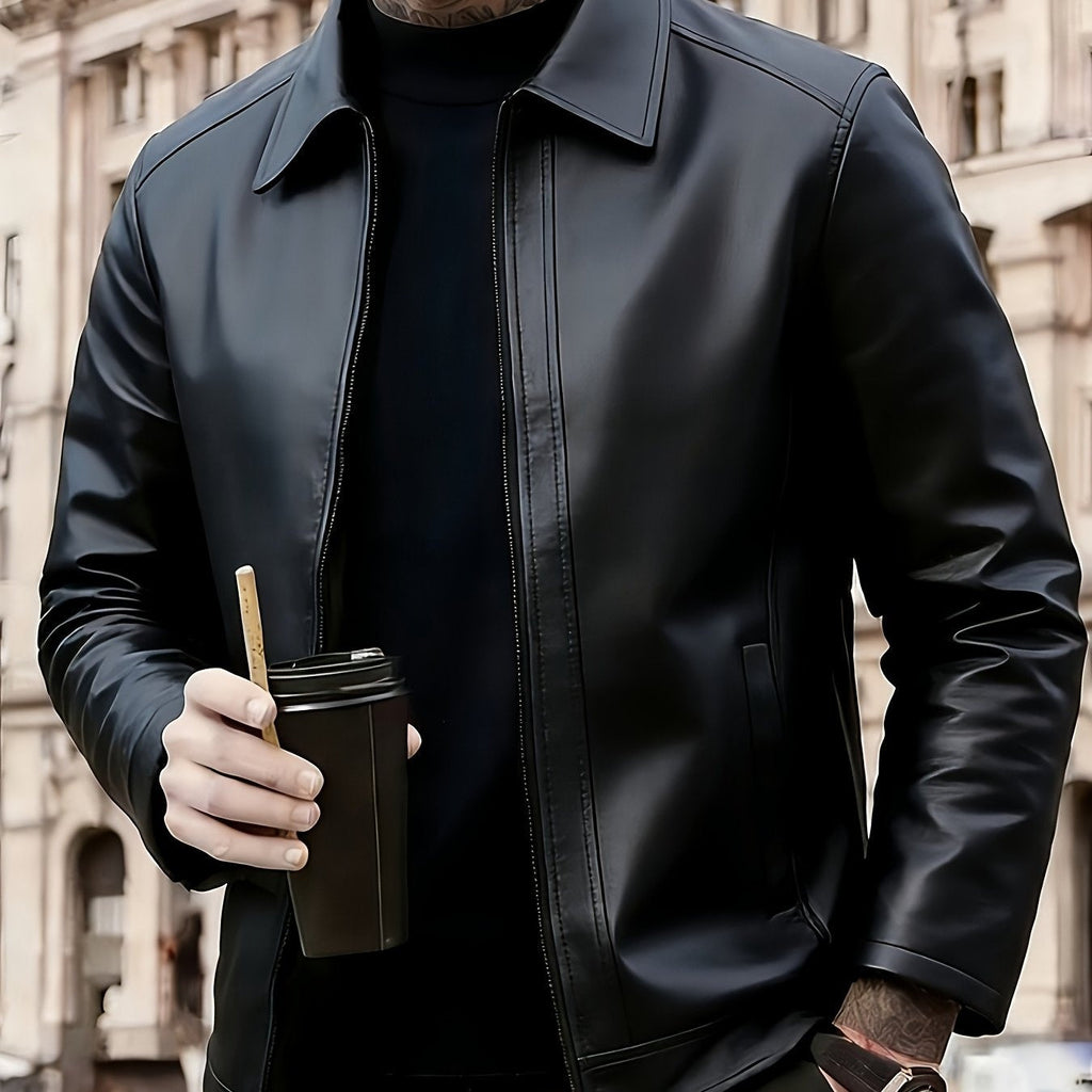 Herren Lederjacke Diego – Motorrad-Style, Reißverschluss
