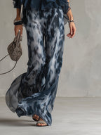Damen Hochzeitsgastanzug Lena – Volant-Neckholder mit Palazzohose