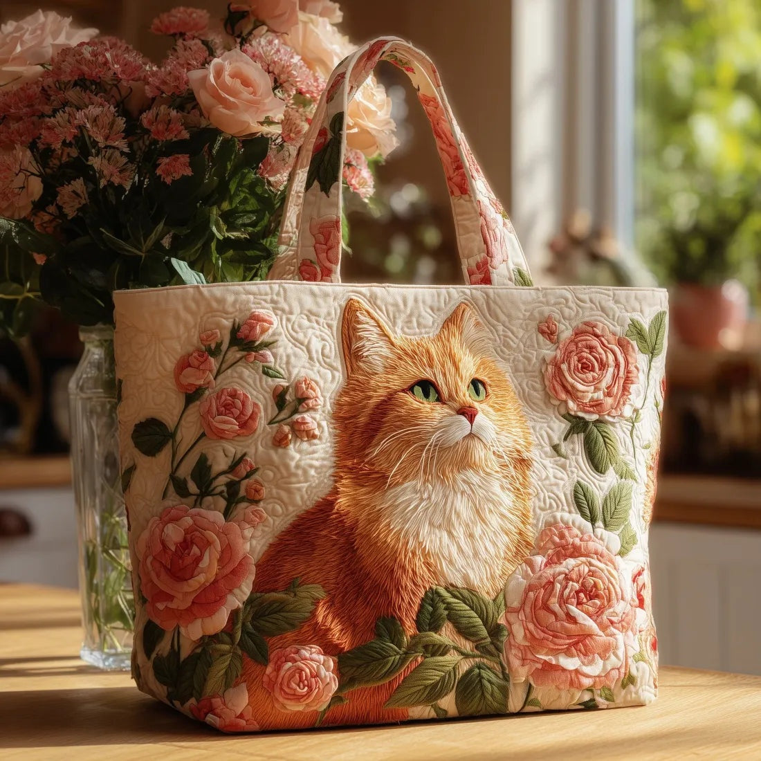 Damen Tote Bag Sophie – Handgesteppt, Patchwork, einzigartiger Print