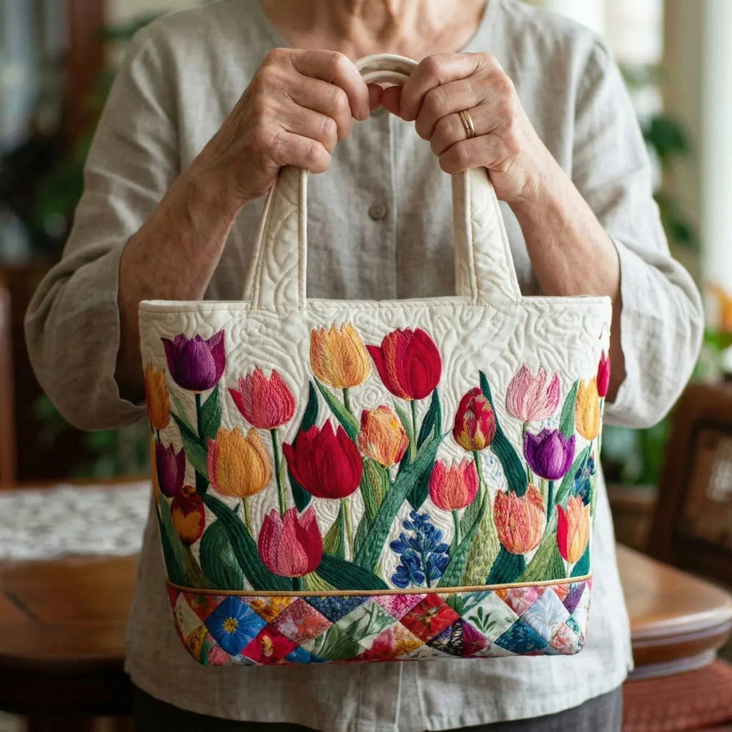 Damen Tote Bag Sophie – Handgesteppt, Patchwork, einzigartiger Print