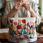 Damen Tote Bag Sophie – Handgesteppt, Patchwork, einzigartiger Print