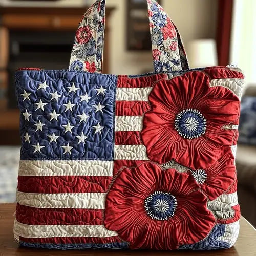 Damen Tote Bag Sophie – Handgesteppt, Patchwork, einzigartiger Print