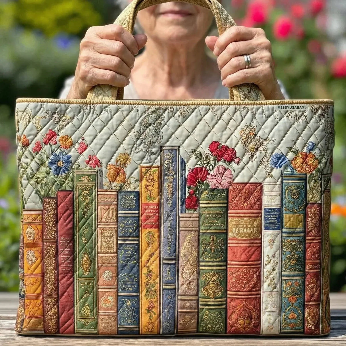 Damen Tote Bag Sophie – Handgesteppt, Patchwork, einzigartiger Print