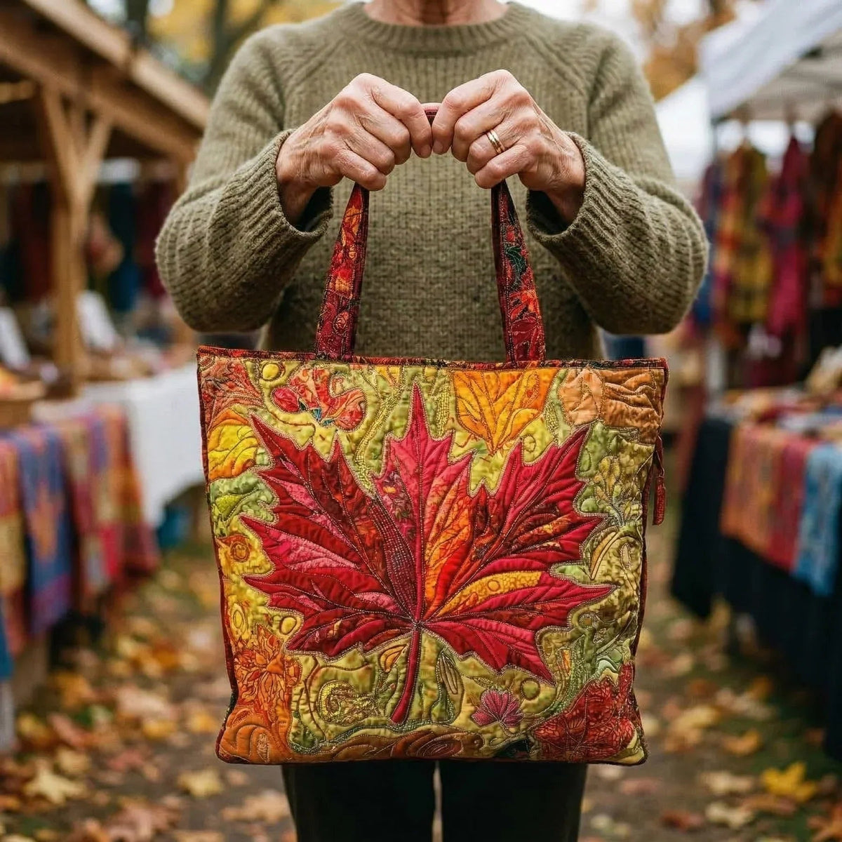Damen Tote Bag Sophie – Handgesteppt, Patchwork, einzigartiger Print
