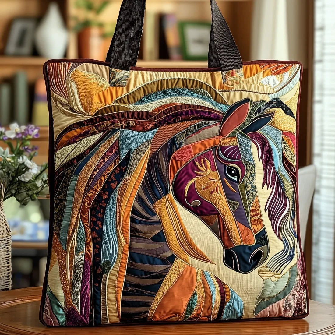 Damen Tote Bag Sophie – Handgesteppt, Patchwork, einzigartiger Print