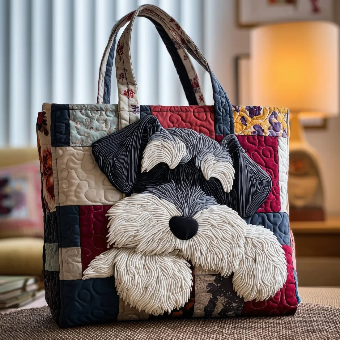 Damen Tote Bag Sophie – Handgesteppt, Patchwork, einzigartiger Print