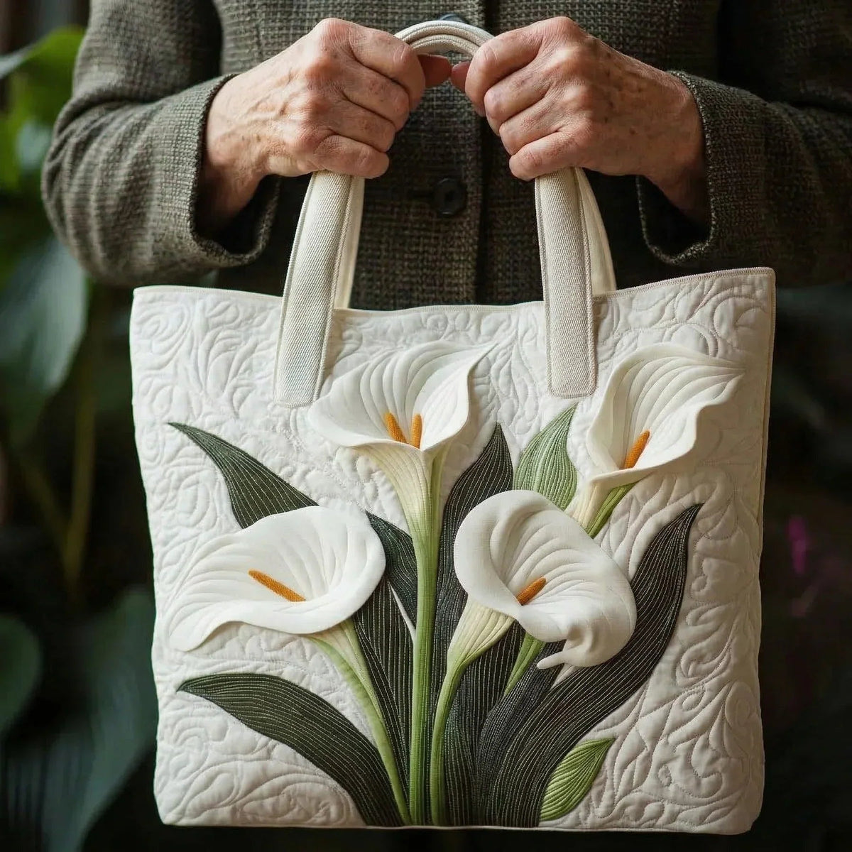 Damen Tote Bag Sophie – Handgesteppt, Patchwork, einzigartiger Print
