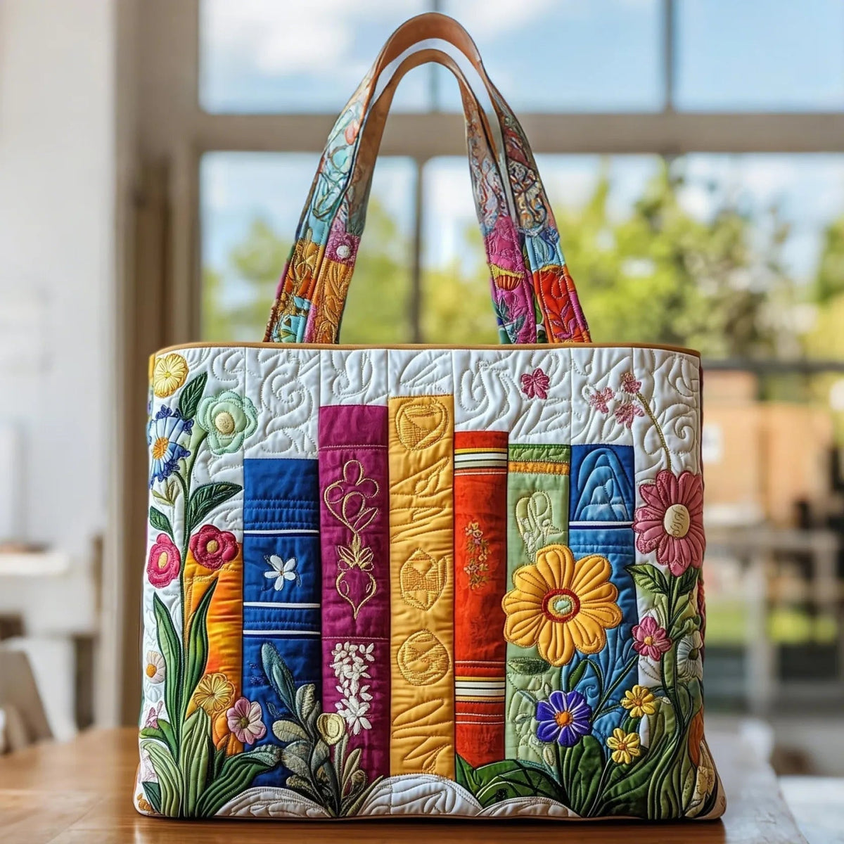Damen Tote Bag Sophie – Handgesteppt, Patchwork, einzigartiger Print