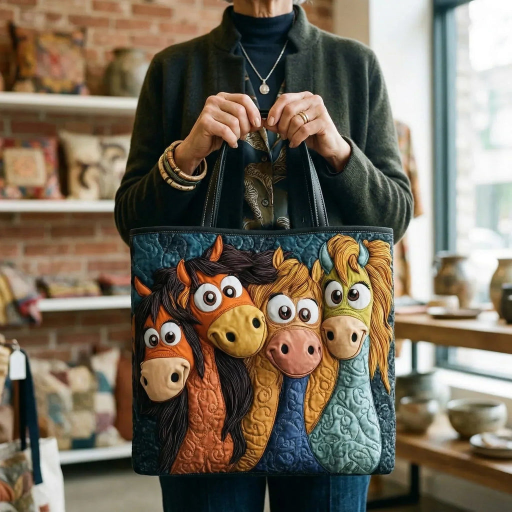 Damen Tote Bag Sophie – Handgesteppt, Patchwork, einzigartiger Print