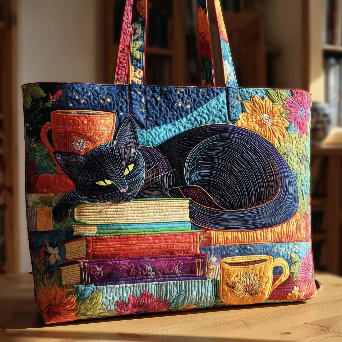 Damen Tote Bag Sophie – Handgesteppt, Patchwork, einzigartiger Print