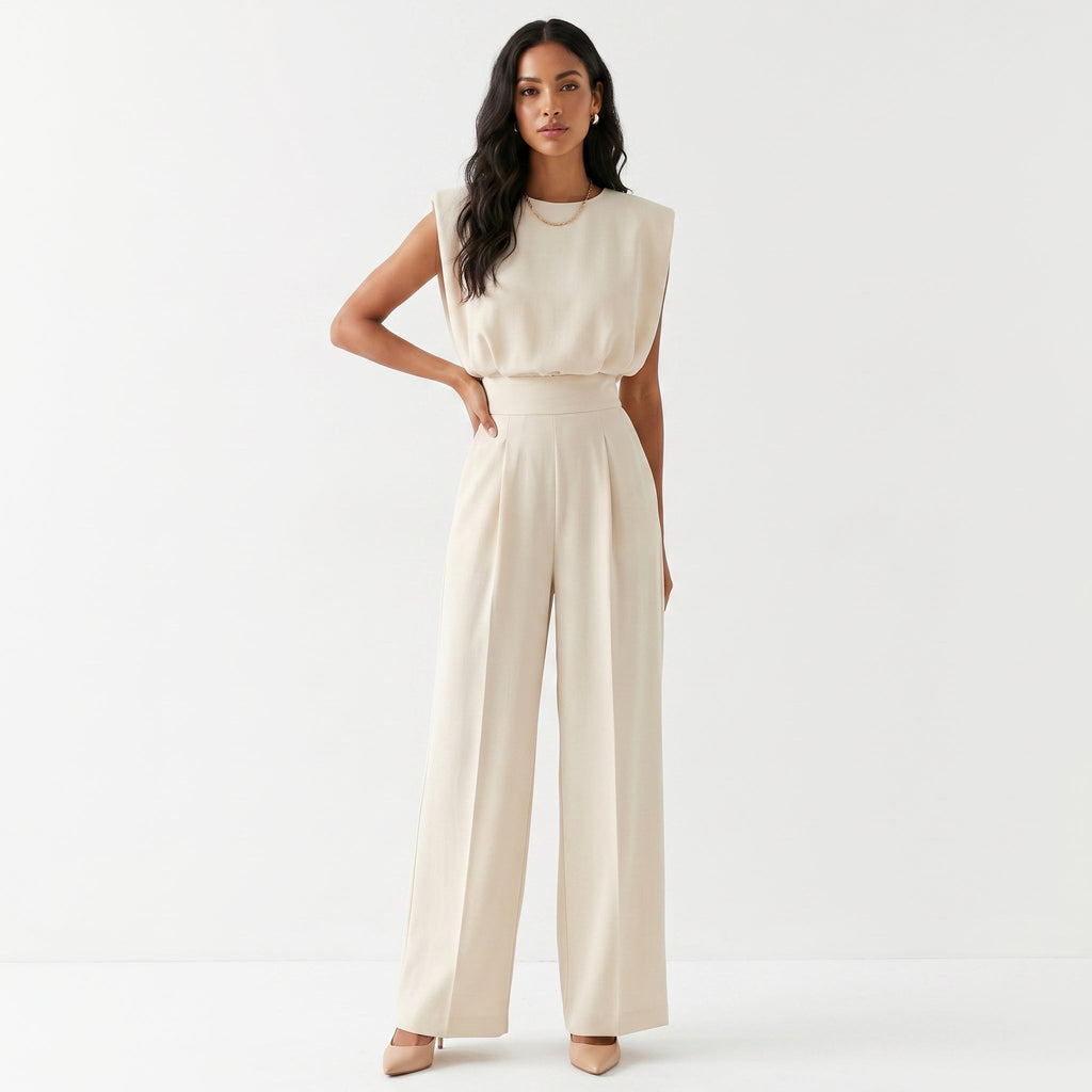Damen Jumpsuit Emma – Eleganter Palazzo-Schnitt, Hochbund