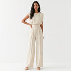 Damen Jumpsuit Emma – Eleganter Palazzo-Schnitt, Hochbund