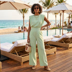 Damen Jumpsuit Emma – Eleganter Palazzo-Schnitt, Hochbund