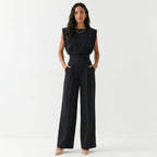 Damen Jumpsuit Emma – Eleganter Palazzo-Schnitt, Hochbund