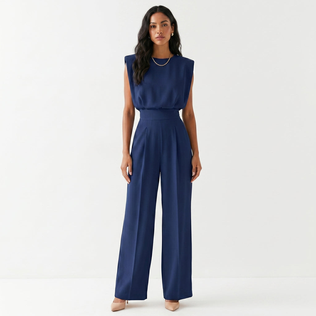 Damen Jumpsuit Emma – Eleganter Palazzo-Schnitt, Hochbund