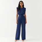 Damen Jumpsuit Emma – Eleganter Palazzo-Schnitt, Hochbund