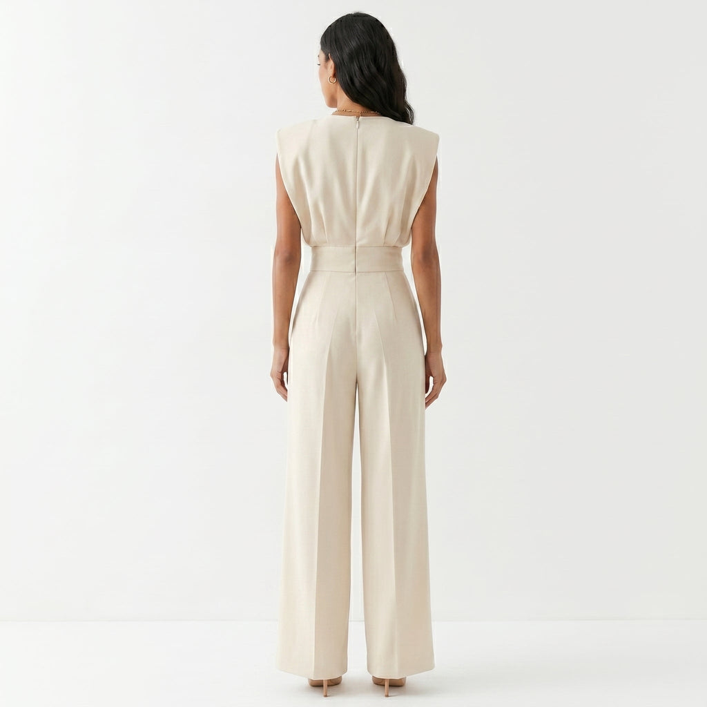 Damen Jumpsuit Emma – Eleganter Palazzo-Schnitt, Hochbund