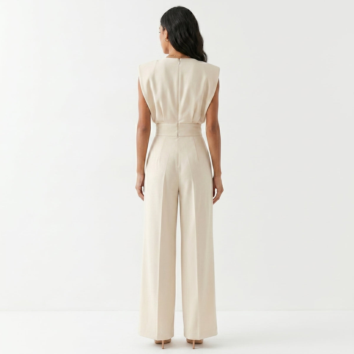 Damen Jumpsuit Emma – Eleganter Palazzo-Schnitt, Hochbund