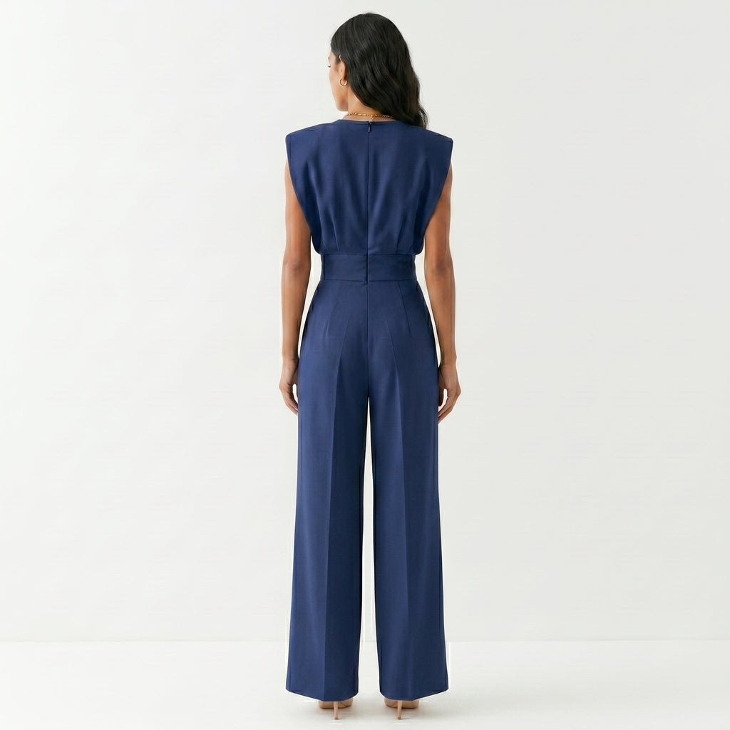 Damen Jumpsuit Emma – Eleganter Palazzo-Schnitt, Hochbund