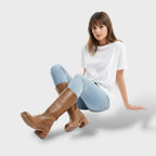 Damen Stiefel Clara – Kniehoch elegant, strukturierte Sohle