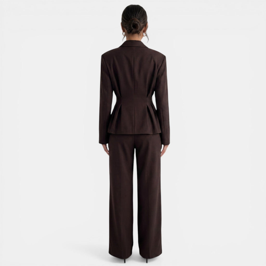 Damen Blazer-Anzug Nora – Braun, eleganter Hosenanzug