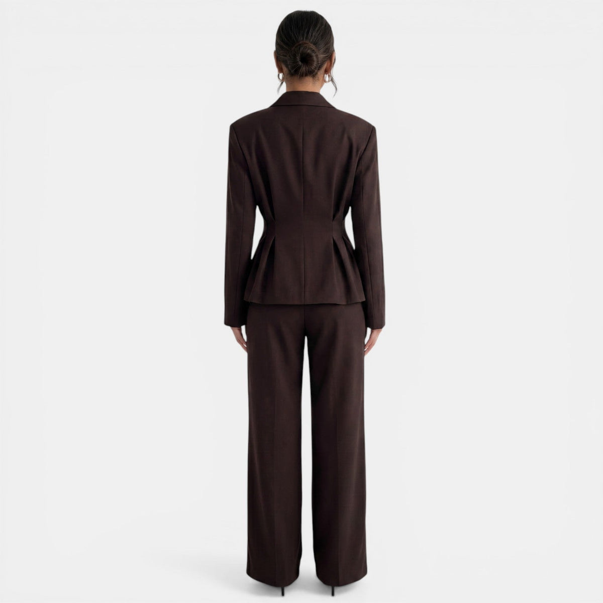 Damen Blazer-Anzug Nora – Braun, eleganter Hosenanzug