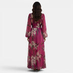 Damen Maxi Kleid Emma – Florales Muster, V-Ausschnitt, Fließend