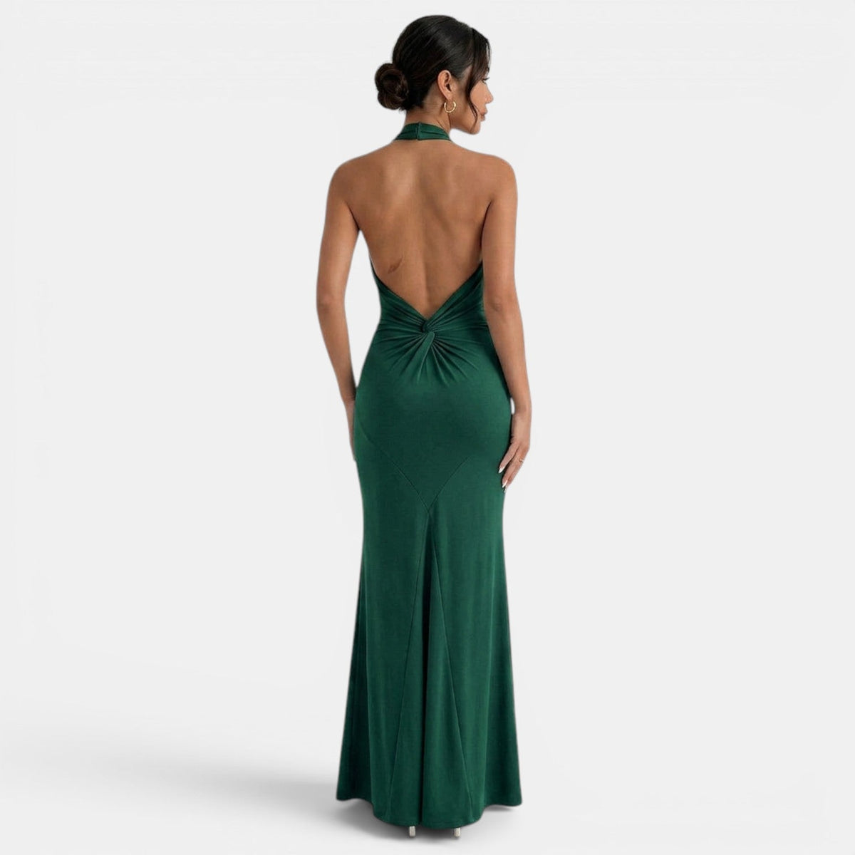 Damen Abendkleid lang Greta – Halter-Ausschnitt, offener Rücken