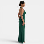 Damen Abendkleid lang Greta – Halter-Ausschnitt, offener Rücken