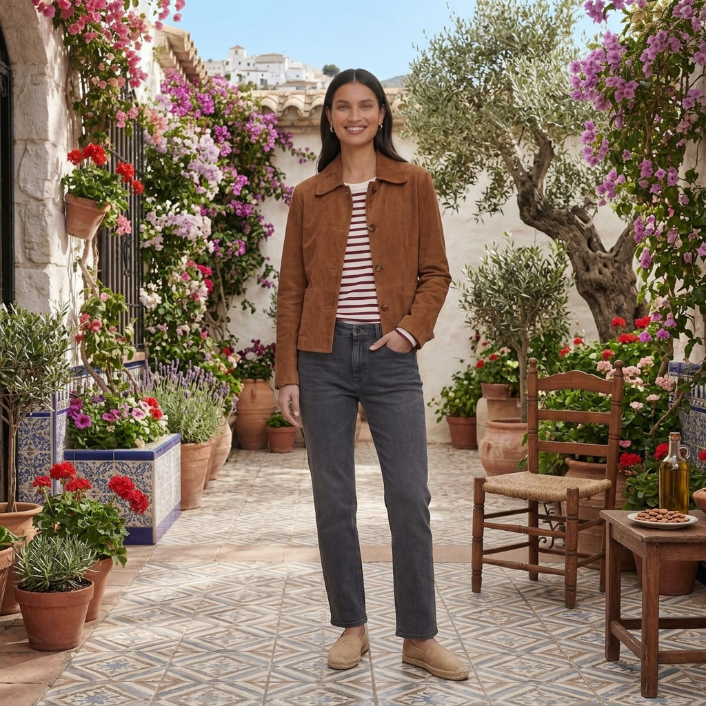 Damen Wildlederjacke Greta – Braun, Weiches Leder, Übergangsjacke