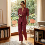 Damen Zweiteiler Emma – Elegantes Ensemble mit Puffärmeln