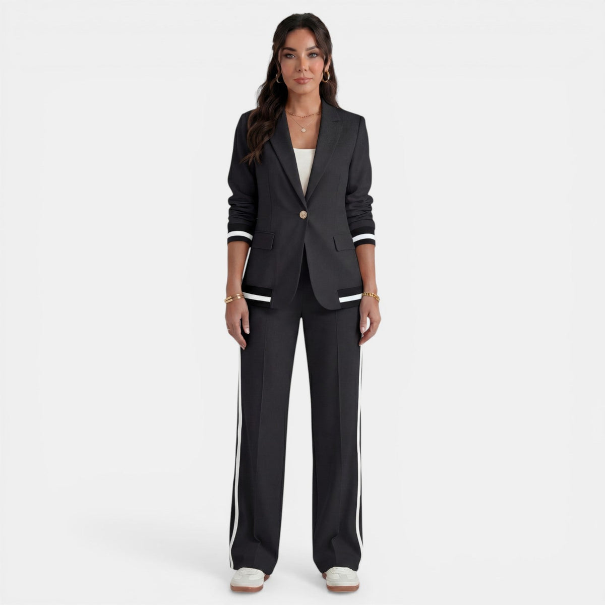 Damen Anzug Lena – Blazer & Weite Hose, Highwaist, Büro