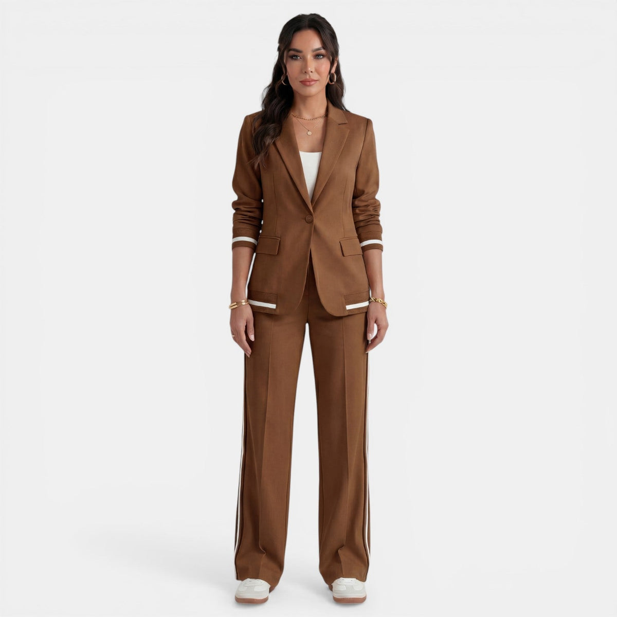 Damen Anzug Lena – Blazer & Weite Hose, Highwaist, Büro