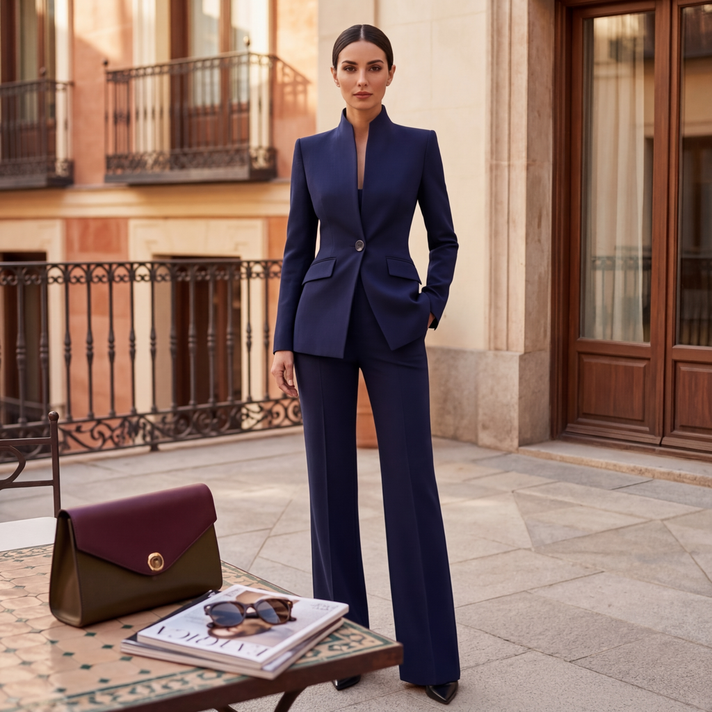 Damen Anzug Sophie – Elegantes Jackett mit Hose, Einreiher