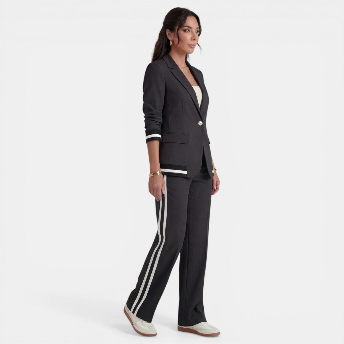 Damen Anzug Lena – Blazer & Weite Hose, Highwaist, Büro