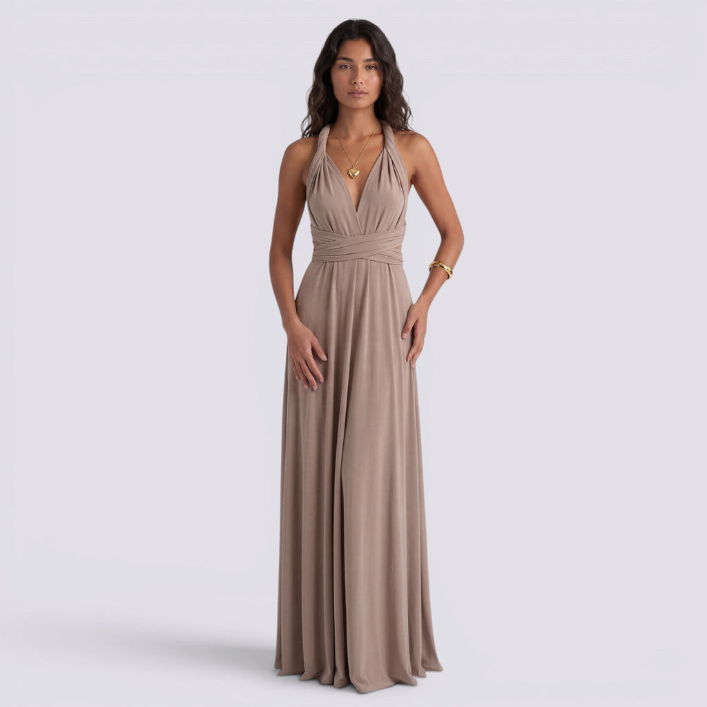 Damen Maxikleid Lina – Wickeldesign, vielseitig bindbar, für Hochzeiten
