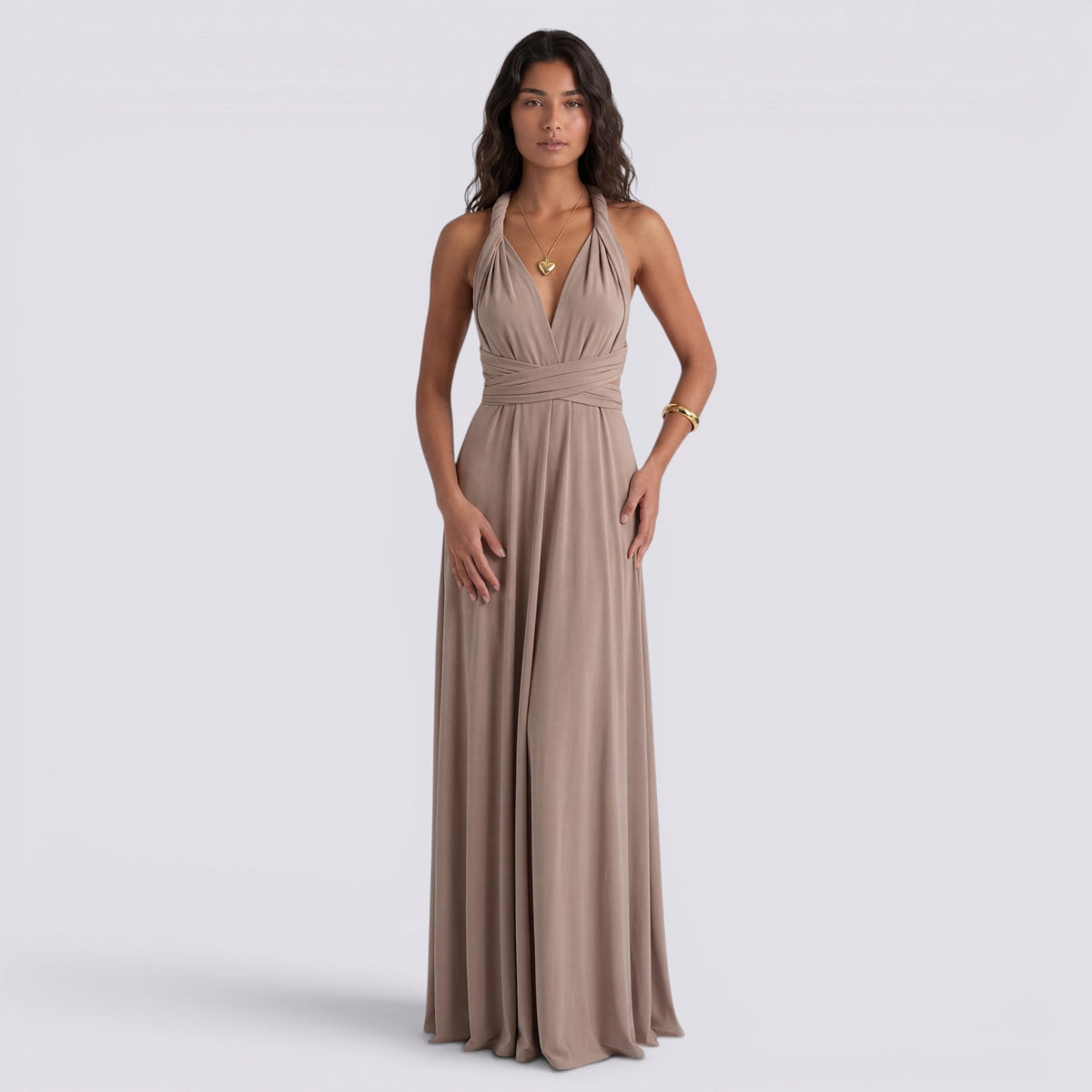 Damen Maxikleid Lina – Wickeldesign, vielseitig bindbar, für Hochzeiten