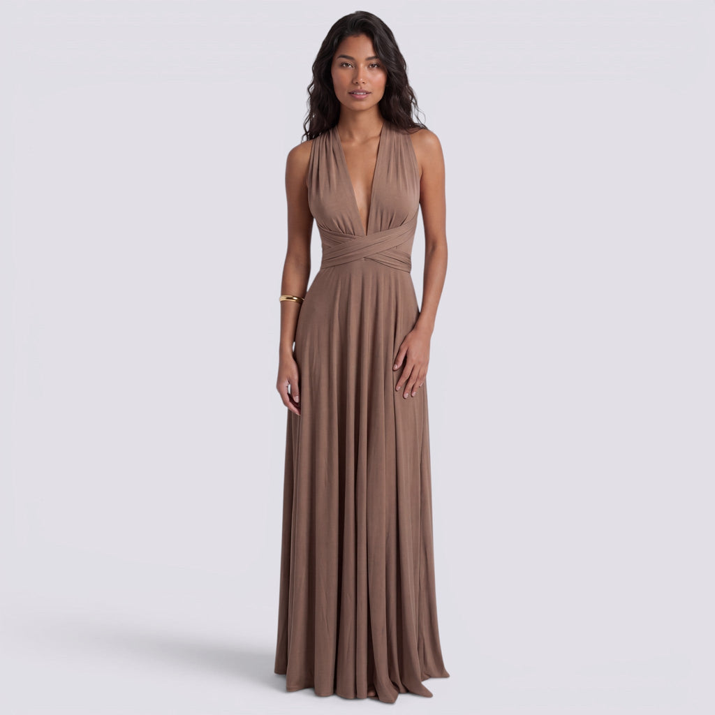 Damen Maxikleid Lina – Wickeldesign, vielseitig bindbar, für Hochzeiten