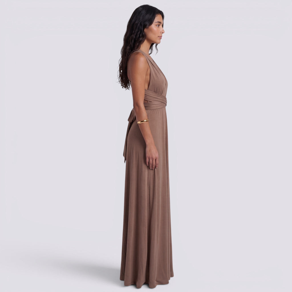 Damen Maxikleid Lina – Wickeldesign, vielseitig bindbar, für Hochzeiten