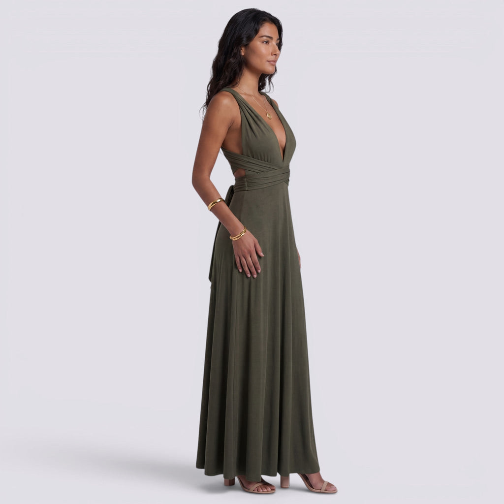 Damen Maxikleid Lina – Wickeldesign, vielseitig bindbar, für Hochzeiten