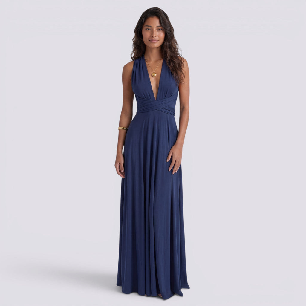 Damen Maxikleid Lina – Wickeldesign, vielseitig bindbar, für Hochzeiten