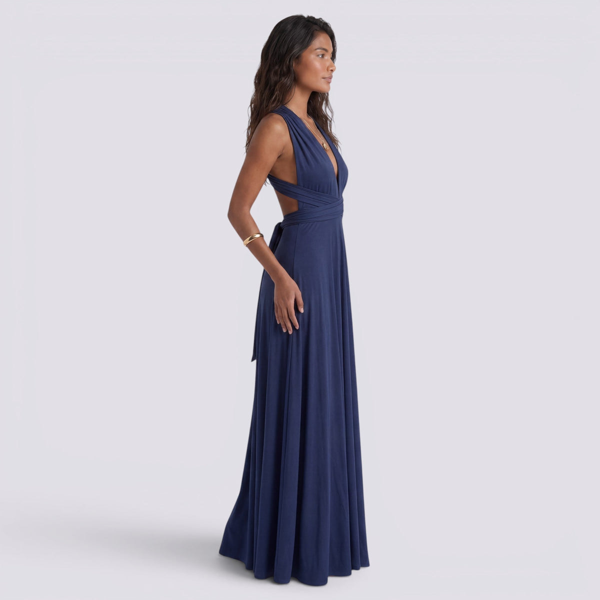 Damen Maxikleid Lina – Wickeldesign, vielseitig bindbar, für Hochzeiten
